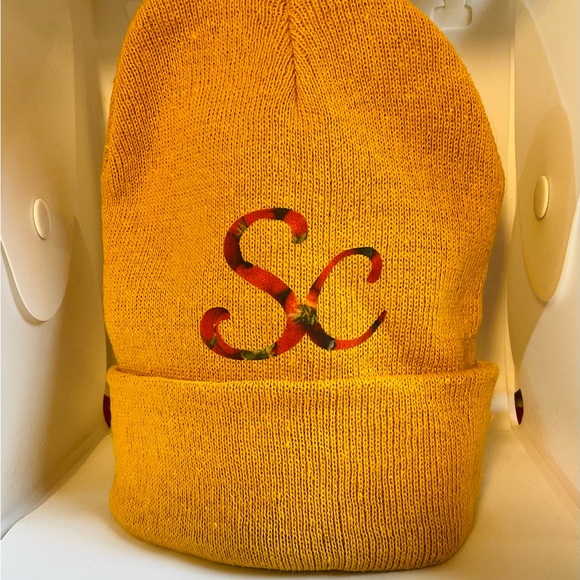 Graphic Designed Beanies (MUSTARD/BROWN) SEE PICTURES - Picture 3 of 7